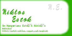 miklos estok business card